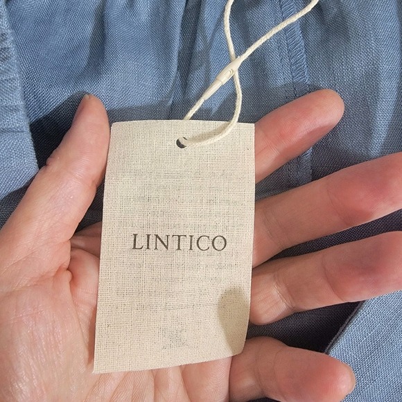 Lintico NWT Linen Relaxed Midi Skirt Marina Elastic Waist Cargo Pockets Size S - Picture 5 of 13